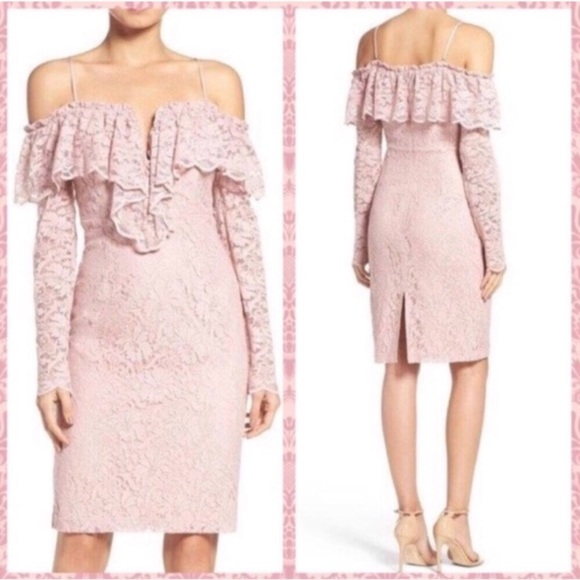 Bardot Dresses & Skirts - Bardot Alessandra Lace Sheath Cold Shoulder Dress